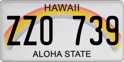 HI license plate ZZO739