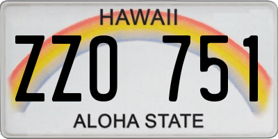 HI license plate ZZO751