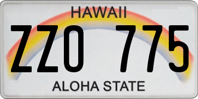 HI license plate ZZO775