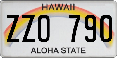 HI license plate ZZO790