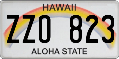 HI license plate ZZO823