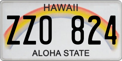 HI license plate ZZO824