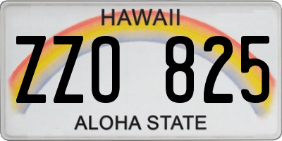 HI license plate ZZO825