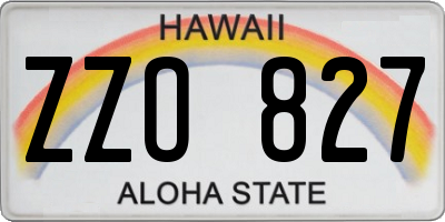 HI license plate ZZO827