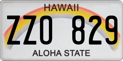 HI license plate ZZO829