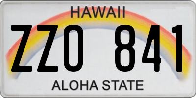 HI license plate ZZO841