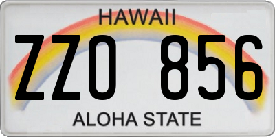 HI license plate ZZO856