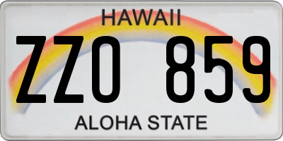 HI license plate ZZO859