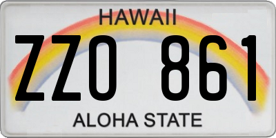 HI license plate ZZO861