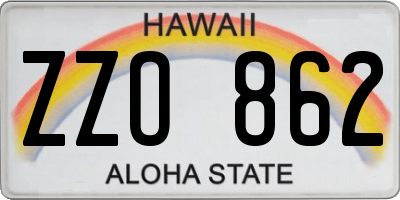 HI license plate ZZO862