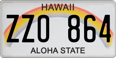 HI license plate ZZO864