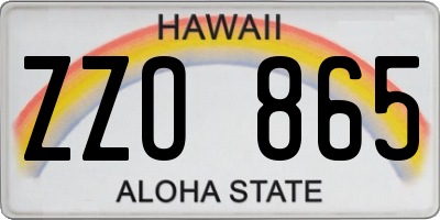 HI license plate ZZO865