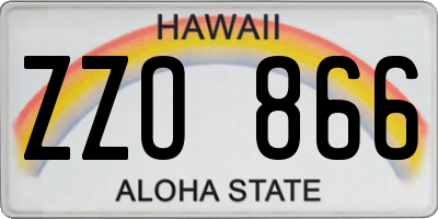 HI license plate ZZO866