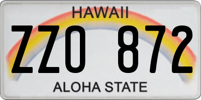 HI license plate ZZO872