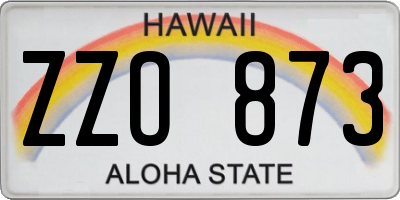 HI license plate ZZO873