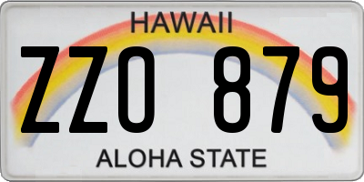 HI license plate ZZO879