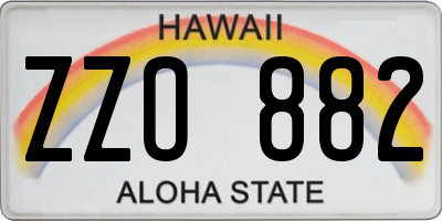 HI license plate ZZO882