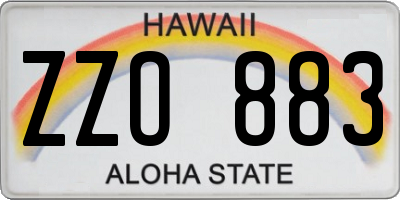 HI license plate ZZO883