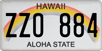 HI license plate ZZO884