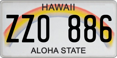 HI license plate ZZO886