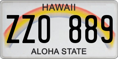 HI license plate ZZO889