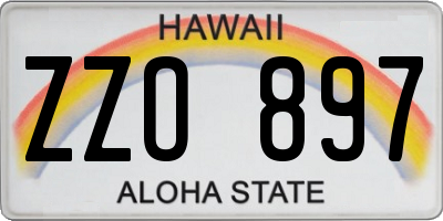 HI license plate ZZO897