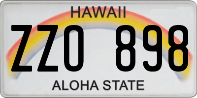 HI license plate ZZO898