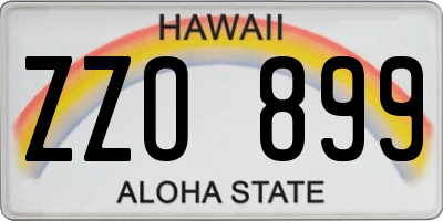 HI license plate ZZO899