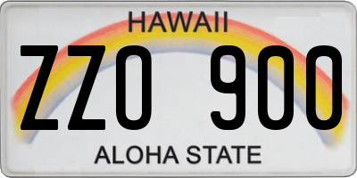 HI license plate ZZO900