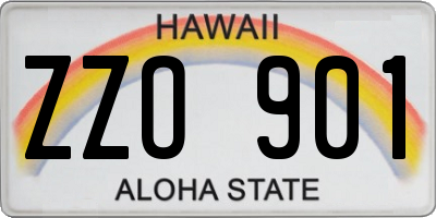 HI license plate ZZO901