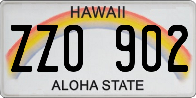 HI license plate ZZO902