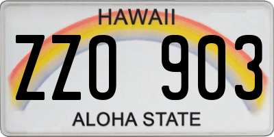 HI license plate ZZO903