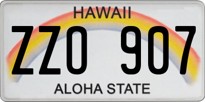 HI license plate ZZO907