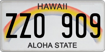 HI license plate ZZO909