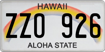 HI license plate ZZO926