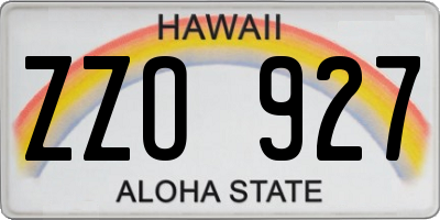 HI license plate ZZO927