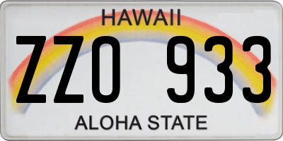 HI license plate ZZO933