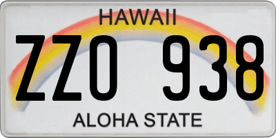 HI license plate ZZO938