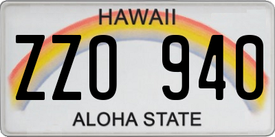 HI license plate ZZO940