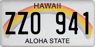 HI license plate ZZO941