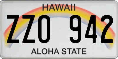 HI license plate ZZO942