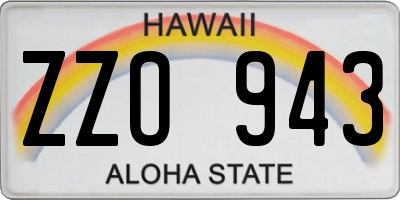 HI license plate ZZO943