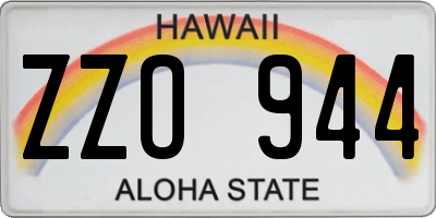 HI license plate ZZO944