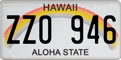 HI license plate ZZO946