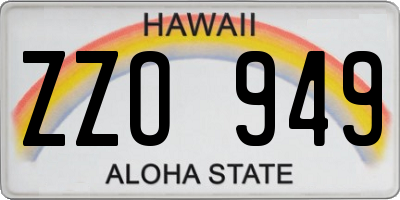 HI license plate ZZO949