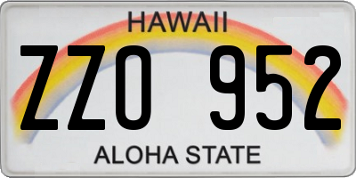 HI license plate ZZO952