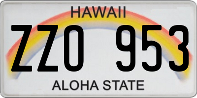 HI license plate ZZO953