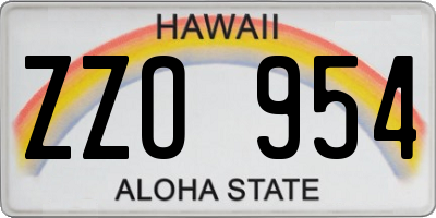 HI license plate ZZO954