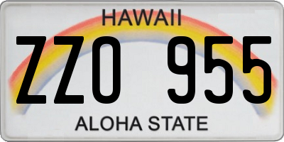 HI license plate ZZO955