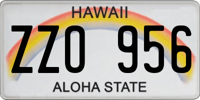 HI license plate ZZO956